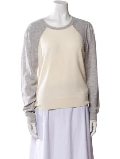 Pre-owned Veronica Beard Cashmere Colorblock Pattern Sweater In Neutral