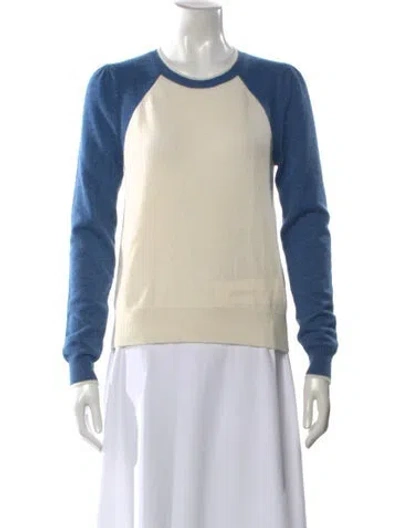 Pre-owned Veronica Beard Cashmere Colorblock Pattern Sweater In Neutral
