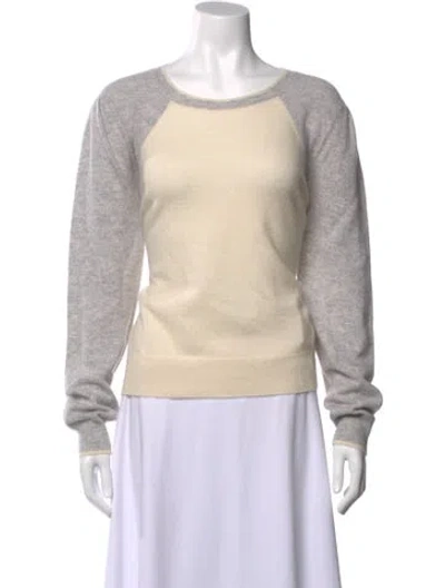 Pre-owned Veronica Beard Cashmere Colorblock Pattern Sweater In Neutral