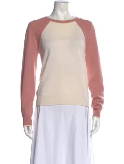 Pre-owned Veronica Beard Cashmere Colorblock Pattern Sweater In Pink