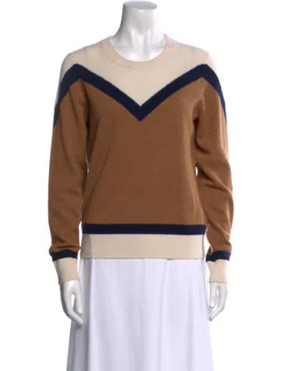 Pre-owned Veronica Beard Cashmere Colorblock Pattern Sweatshirt In Neutral