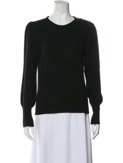 Pre-owned Veronica Beard Cashmere Crew Neck Sweater In Black