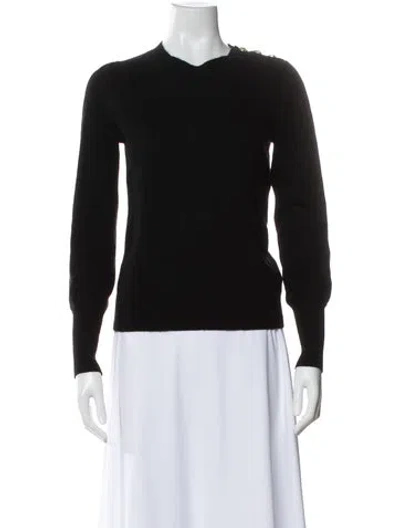 Pre-owned Veronica Beard Cashmere Crew Neck Sweater In Black