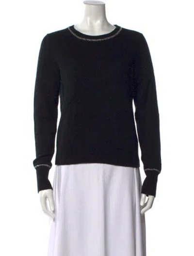 Pre-owned Veronica Beard Cashmere Crew Neck Sweater In Black