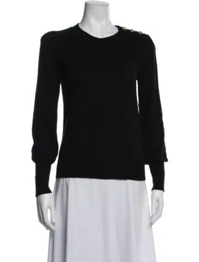 Pre-owned Veronica Beard Cashmere Crew Neck Sweater In Black