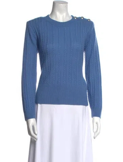 Pre-owned Veronica Beard Cashmere Crew Neck Sweater In Blue