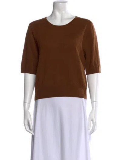 Pre-owned Veronica Beard Cashmere Crew Neck Sweater In Brown