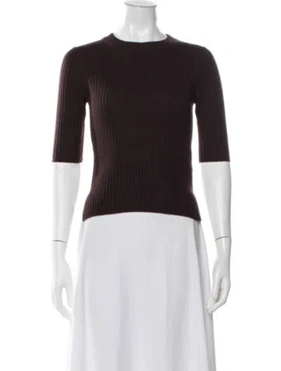 Pre-owned Veronica Beard Cashmere Crew Neck Sweater In Brown