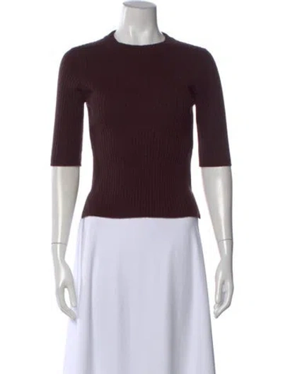 Pre-owned Veronica Beard Cashmere Crew Neck Sweater In Burgundy