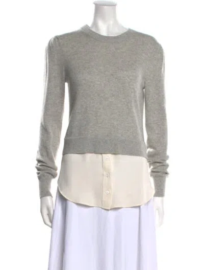 Pre-owned Veronica Beard Cashmere Crew Neck Sweater In Gray