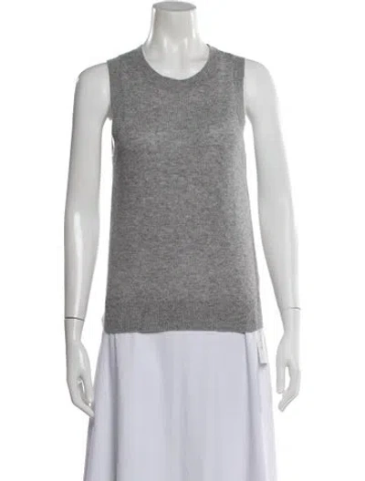 Pre-owned Veronica Beard Cashmere Crew Neck Sweater In Gray