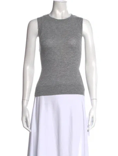 Pre-owned Veronica Beard Cashmere Crew Neck Sweater In Gray