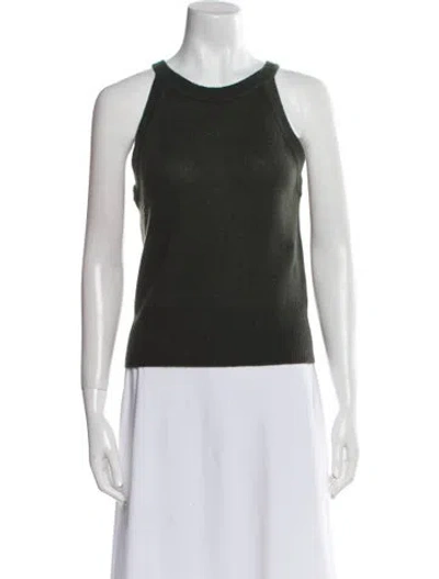 Pre-owned Veronica Beard Cashmere Crew Neck Sweater In Green