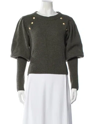 Pre-owned Veronica Beard Cashmere Crew Neck Sweater In Green