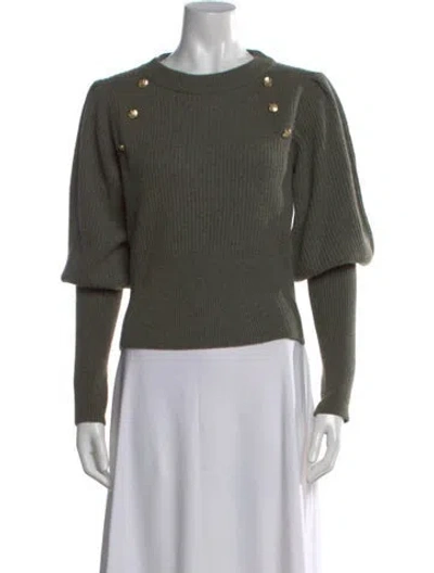 Pre-owned Veronica Beard Cashmere Crew Neck Sweater In Green