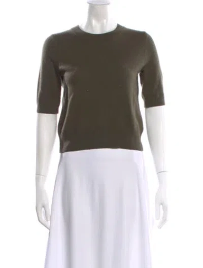 Pre-owned Veronica Beard Cashmere Crew Neck Sweater In Green
