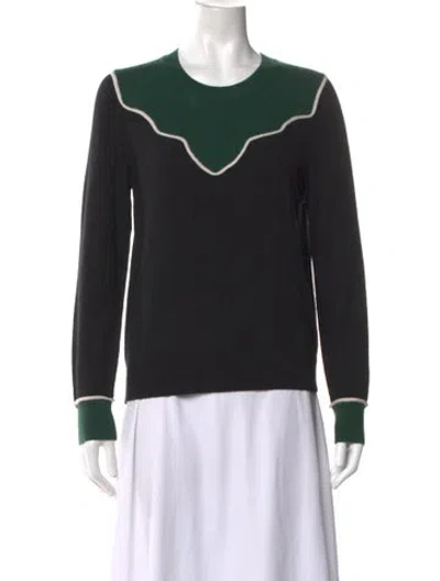 Pre-owned Veronica Beard Cashmere Crew Neck Sweater In Green