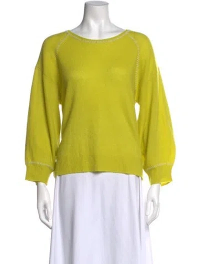 Pre-owned Veronica Beard Cashmere Crew Neck Sweater In Green