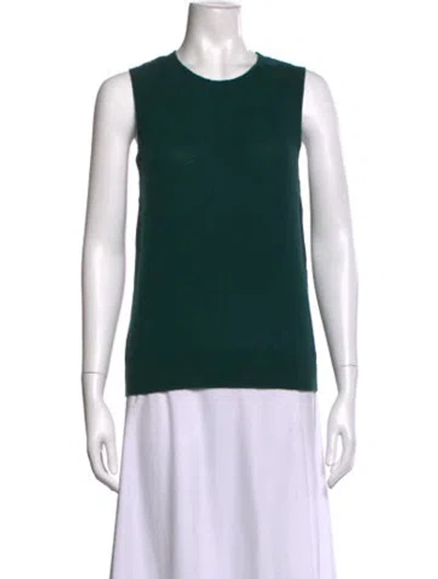 Pre-owned Veronica Beard Cashmere Crew Neck Sweater In Green