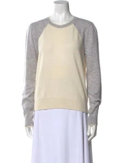 Pre-owned Veronica Beard Cashmere Crew Neck Sweater In Neutral