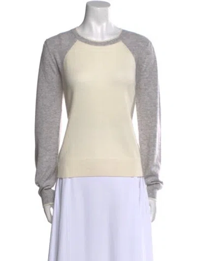 Pre-owned Veronica Beard Cashmere Crew Neck Sweater In Neutral