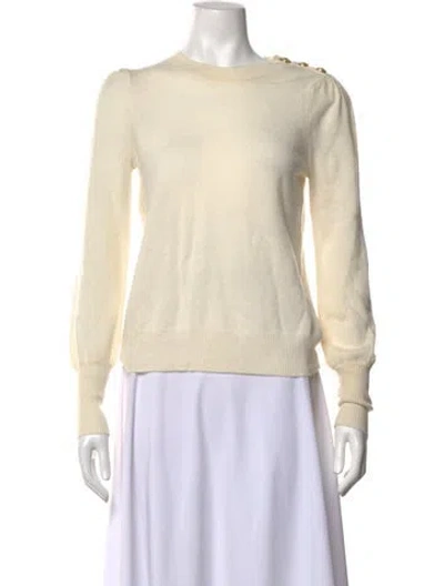 Pre-owned Veronica Beard Cashmere Crew Neck Sweater In Neutrals
