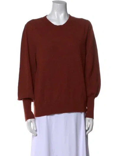 Pre-owned Veronica Beard Cashmere Crew Neck Sweater In Orange