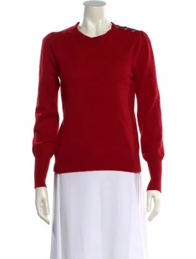 Pre-owned Veronica Beard Cashmere Crew Neck Sweater In Red