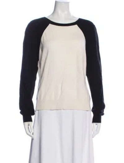 Pre-owned Veronica Beard Cashmere Crew Neck Sweater W/ Tags In White