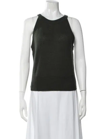 Pre-owned Veronica Beard Cashmere Crew Neck Top In Green