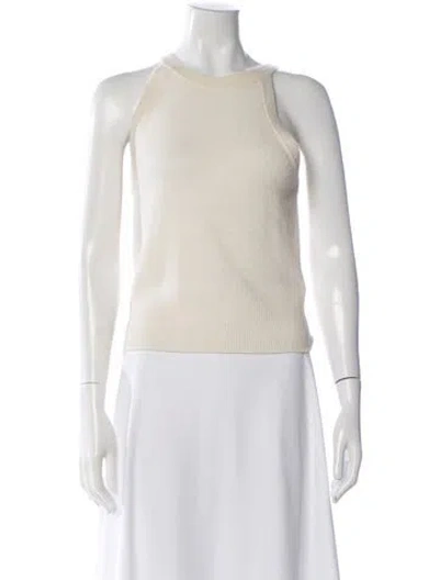 Pre-owned Veronica Beard Cashmere Crew Neck Top In Neutral