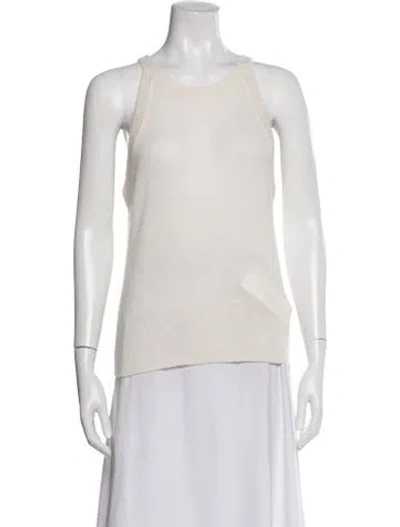 Pre-owned Veronica Beard Cashmere Crew Neck Top In Neutral