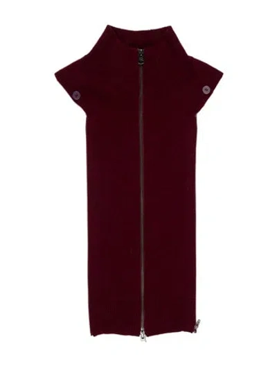 Pre-owned Veronica Beard Cashmere Dickey In Burgundy