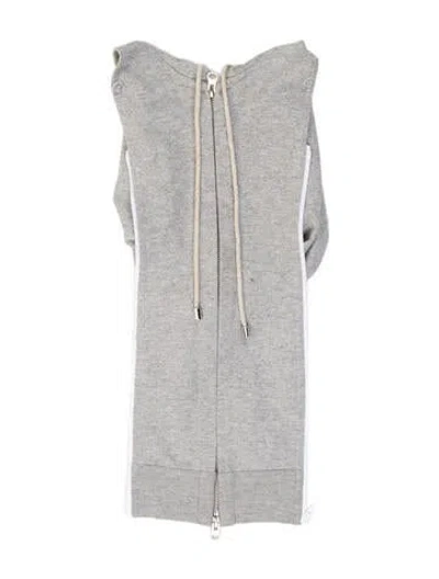 Pre-owned Veronica Beard Cashmere Dickey In Grey/white