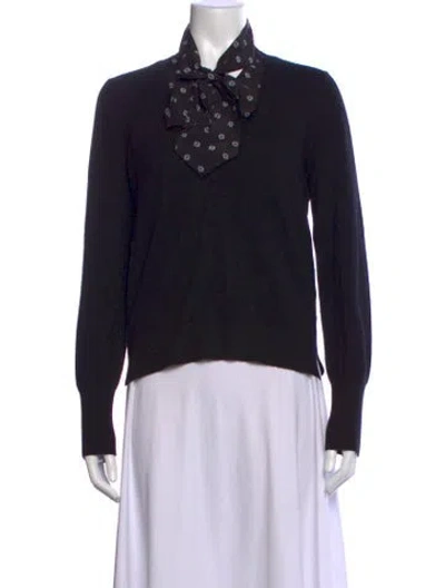 Pre-owned Veronica Beard Cashmere Floral Print Sweater In Black
