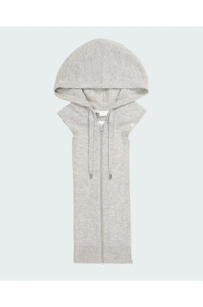 Veronica Beard Cashmere Hoodie Dickey In Heather Grey