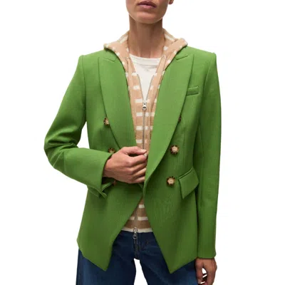 Veronica Beard Miller Dickey Double-breasted Crepe Blazer In Green