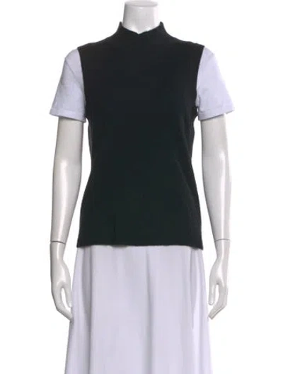 Pre-owned Veronica Beard Cashmere Mock Neck Sweater In Black