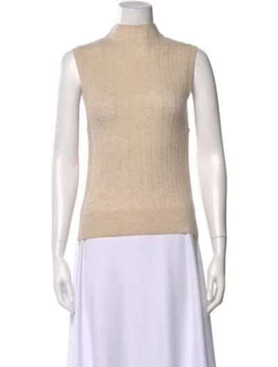 Pre-owned Veronica Beard Cashmere Mock Neck Sweater In Neutral