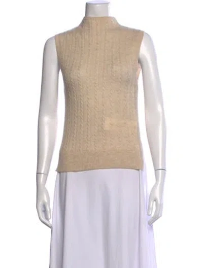 Pre-owned Veronica Beard Cashmere Mock Neck Sweater In Neutrals