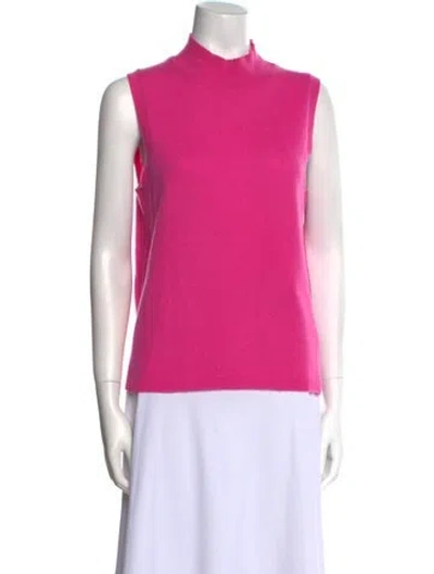 Pre-owned Veronica Beard Cashmere Mock Neck Sweater In Pink