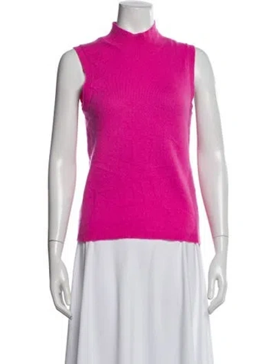 Pre-owned Veronica Beard Cashmere Mock Neck Sweater In Pink