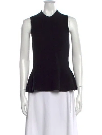 Pre-owned Veronica Beard Cashmere Mock Neck Top In Black