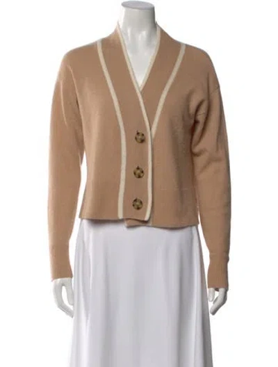 Pre-owned Veronica Beard Cashmere Open Front Sweater In Neutral