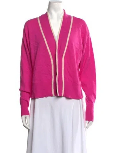 Pre-owned Veronica Beard Cashmere Open Front Sweater In Pink