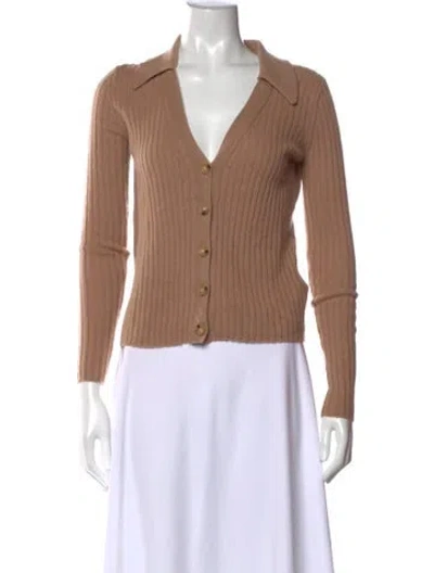 Pre-owned Veronica Beard Cashmere Plunge Neckline Sweater In Neutral