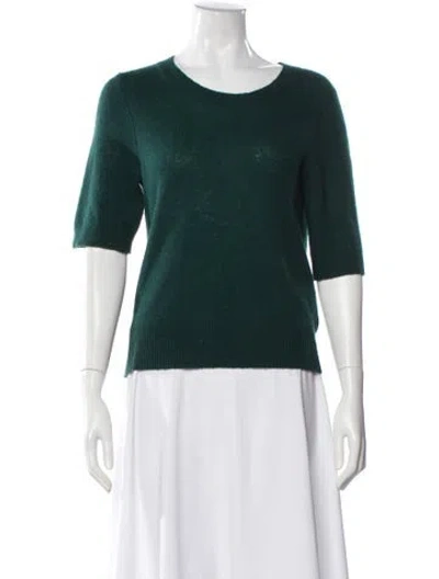 Pre-owned Veronica Beard Cashmere Scoop Neck Sweater In Green