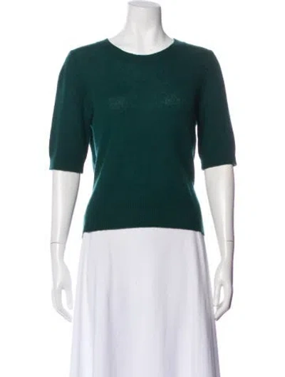 Pre-owned Veronica Beard Cashmere Scoop Neck Sweater In Green