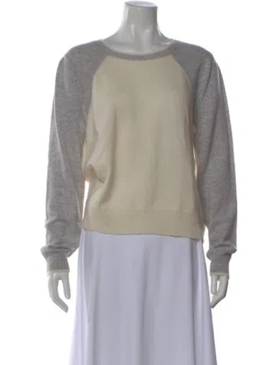Pre-owned Veronica Beard Cashmere Scoop Neck Sweater In Neutral