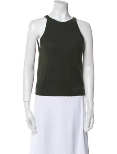 Pre-owned Veronica Beard Cashmere Scoop Neck Top In Green